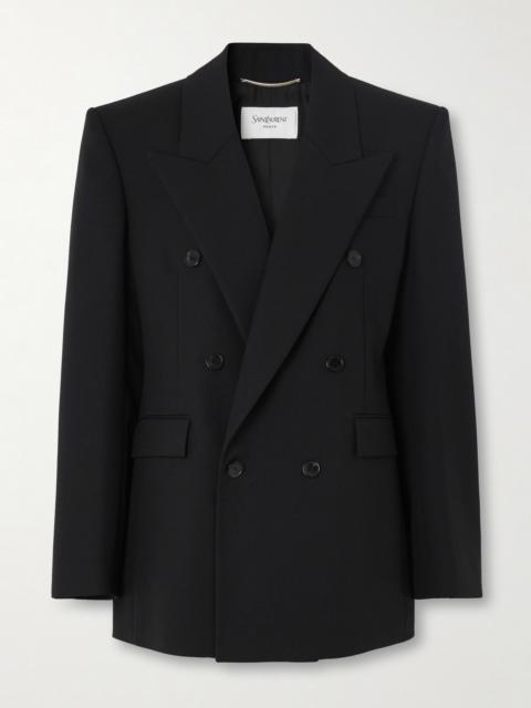 Double-breasted Grain De Poudre Wool Blazer