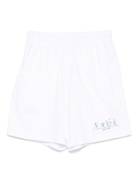elastic-waistband logo shorts