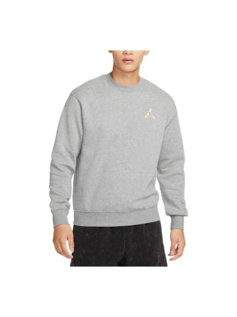 Air Jordan Classic Flying Solid Color Fleece Lined Round Neck Sweatshirt 'Carbon Grey' FD0594-091