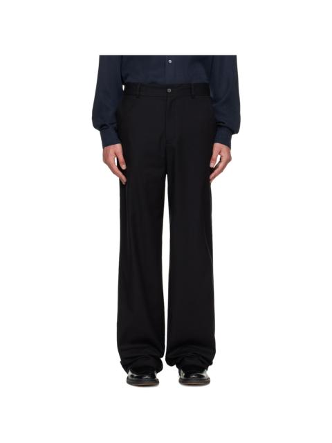 Black Straight-Fit Trousers