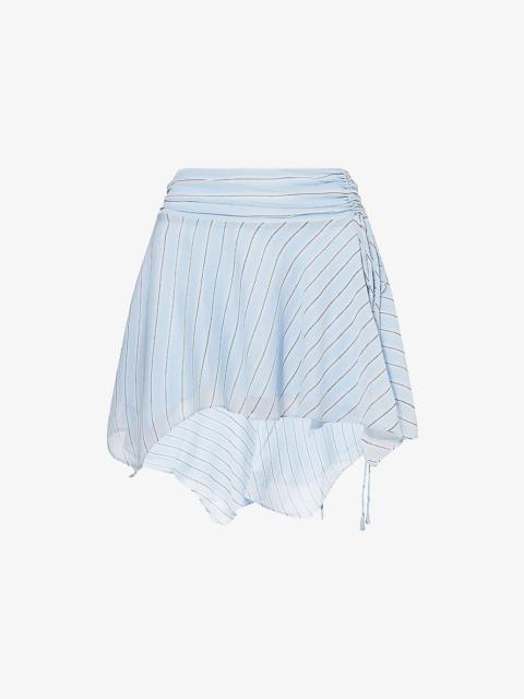 Esra Stripe Chiffon Mini Skirt