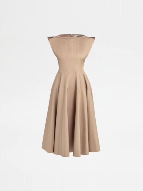 DRESS IN POPLIN - BEIGE