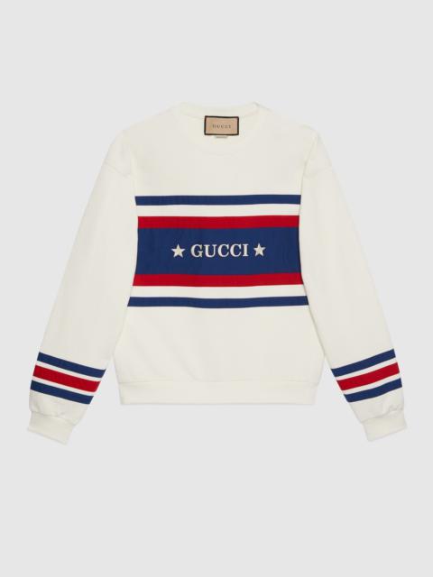 Cotton jersey sweatshirt with embroidery