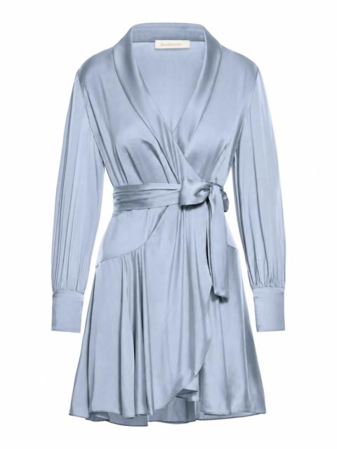 SILK WRAP MINI DRESS