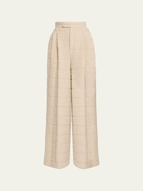 Horst Pleated Boucle Wide-Leg Trousers