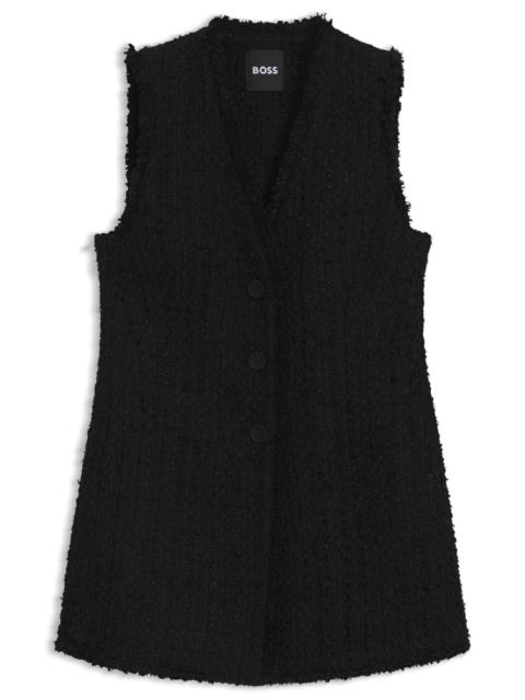SLEEVELESS REGULAR-FIT BLAZER IN VELVET TWEED