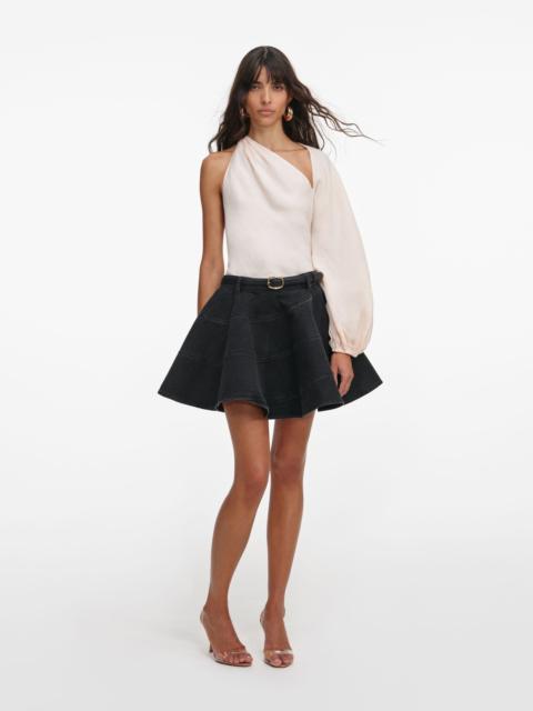 Cream Draped Sleeve Top