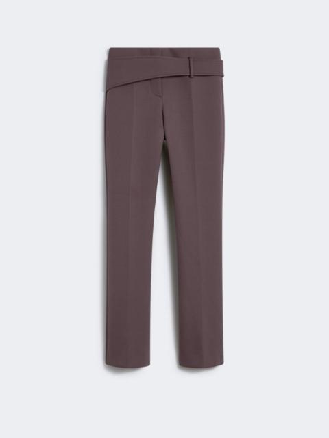 Slim trousers with asymmetrical belt - RUNWAY - COFFEE