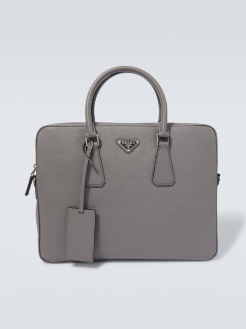Saffiano leather briefcase