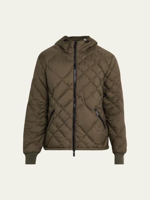 Men's Doversgreen Check Stitch Hooded Nylon Puffer Jacket