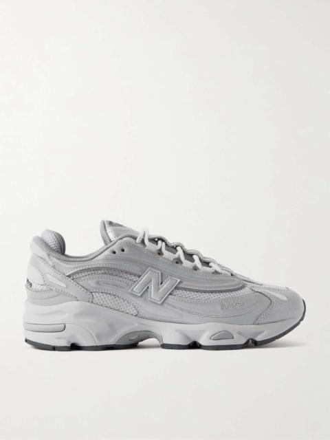 M1000 Embroidered Faux Leather and Mesh Sneakers