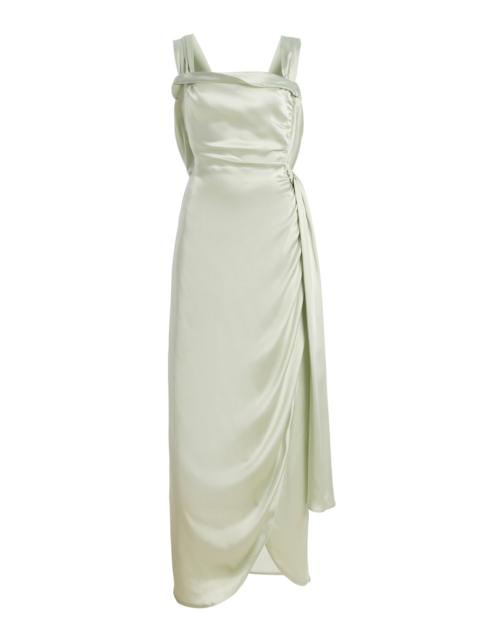 Satin Maxi Dress green