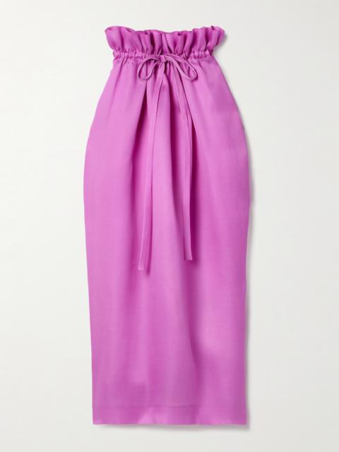 Ember Gathered Silk-gazar Maxi Skirt