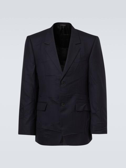 Pinstripe wool blazer