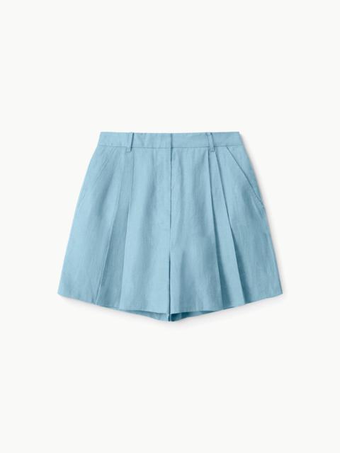STAUD CRUZ LINEN SHORT SLATE BLUE