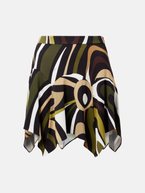 Marmo asymmetric satin jersey miniskirt