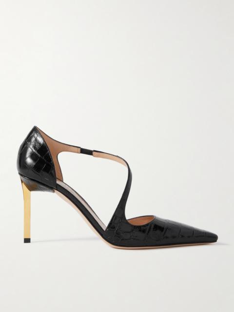 Newton Croc-effect Leather Pumps