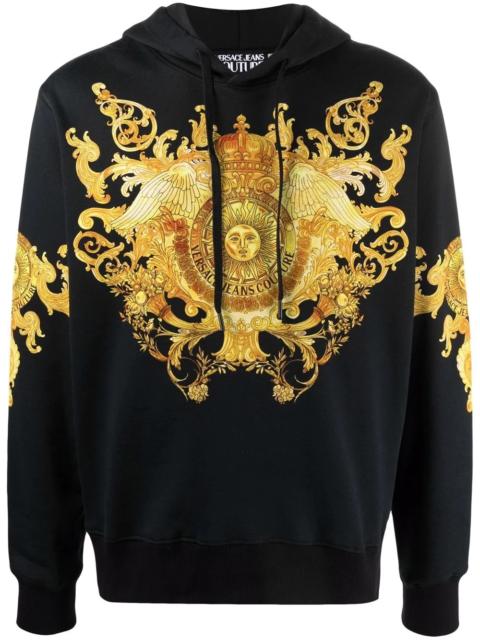 baroque-print cotton hoodie