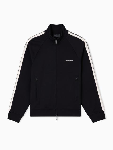 ASV FULL-ZIP SWEATSHIRT IN JERSEY WITH CONTRASTING BANDS