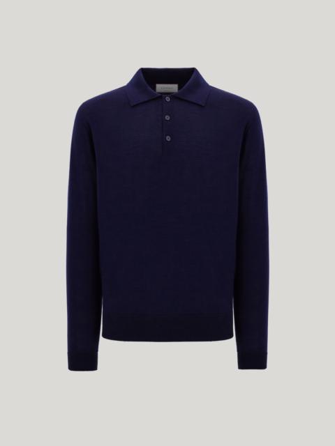 CANALI NUVOLA SEAMLESS NAVY POLO IN EXTRA-FINE MERINO WOOL