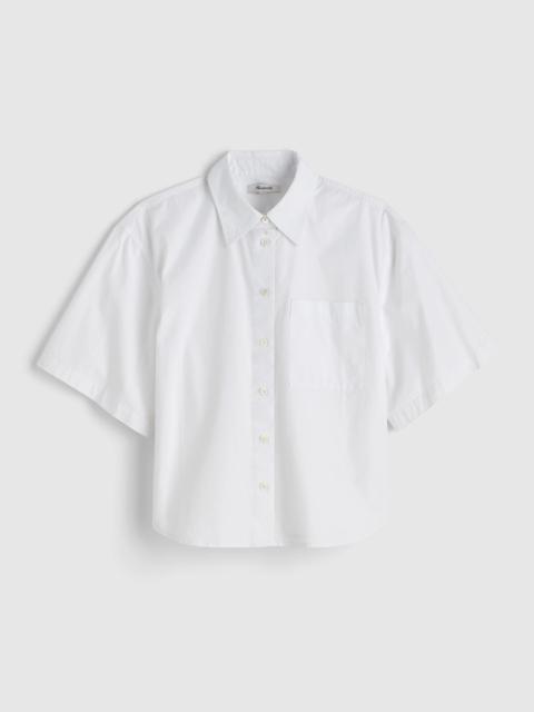 Straight-Hem Short-Sleeve Shirt in Poplin