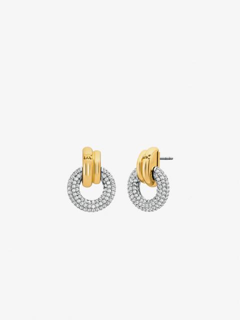 Pavé Interlocking Hoop Earrings