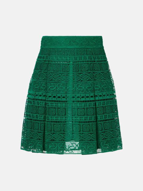 Macramé high-rise miniskirt