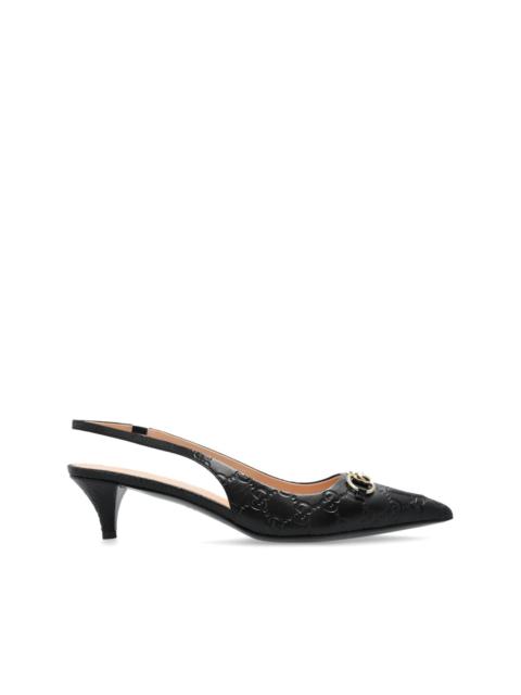 45mm Horsebit slingback pumps