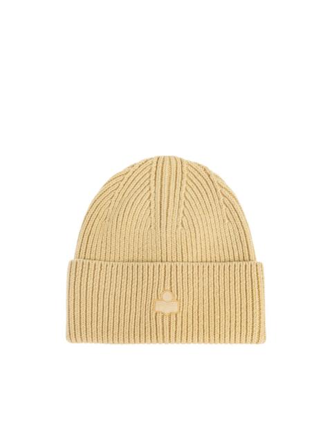 logo ribbed beanie hat