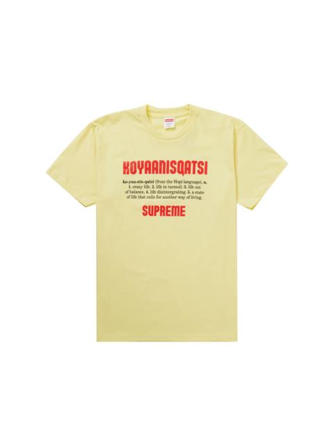 Supreme Koyaanisqatsi Tee Pale Yellow