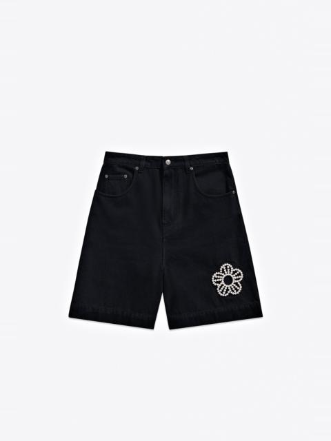 CRYSTAL FLOWER BERMUDA JEAN SHORT
