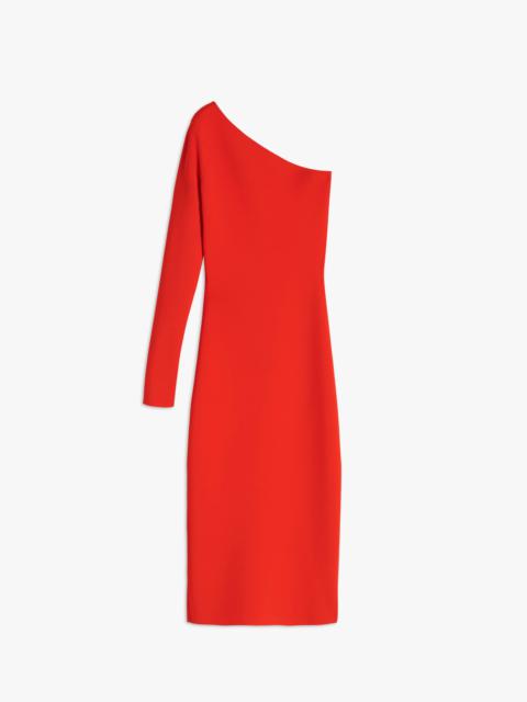VB Body One Shoulder Midi Dress in Red-Orange