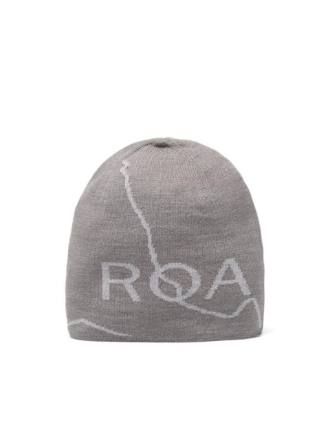 logo-detail wool beanie hat