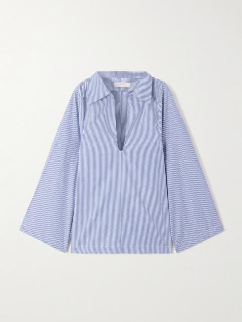 Gaia Striped Organic Cotton-poplin Blouse