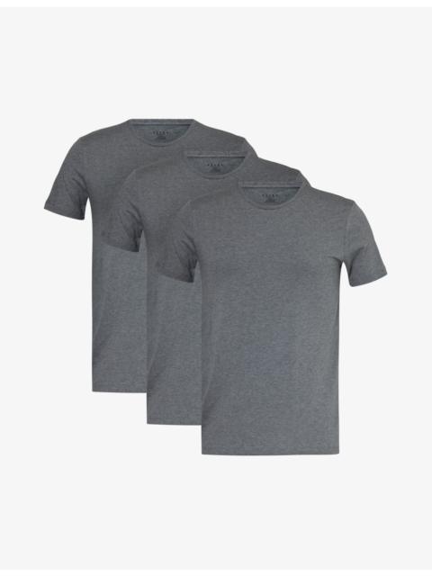 Crewneck ribbed-trim cotton-blend jersey T-shirts pack of two