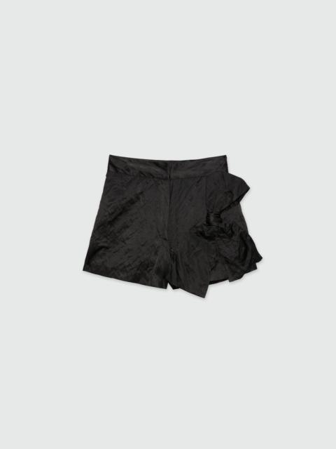 Black crinkle duchesse shorts with bow