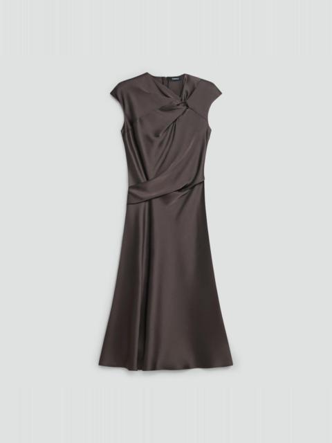 Twist Bodice Dress in Satin
