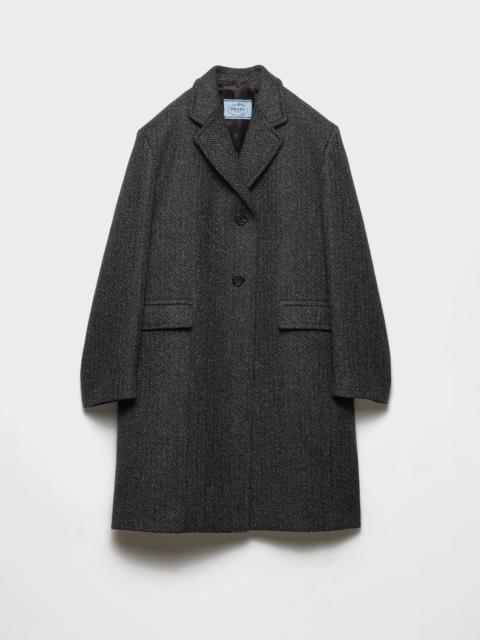 Single-breasted chevron wool jacket