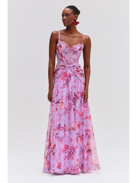 Floral Haze Bustier Maxi Dress