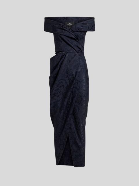 SILK-BLEND JACQUARD EVENING DRESS