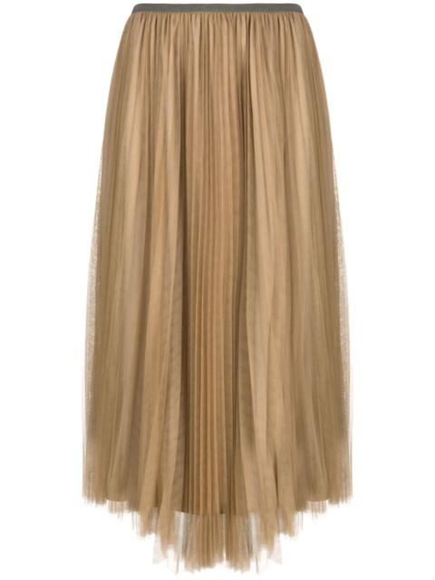 pleated midi skirt