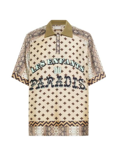 Aloe geometric-pattern polo shirt