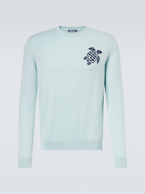 Jacquard cotton sweater