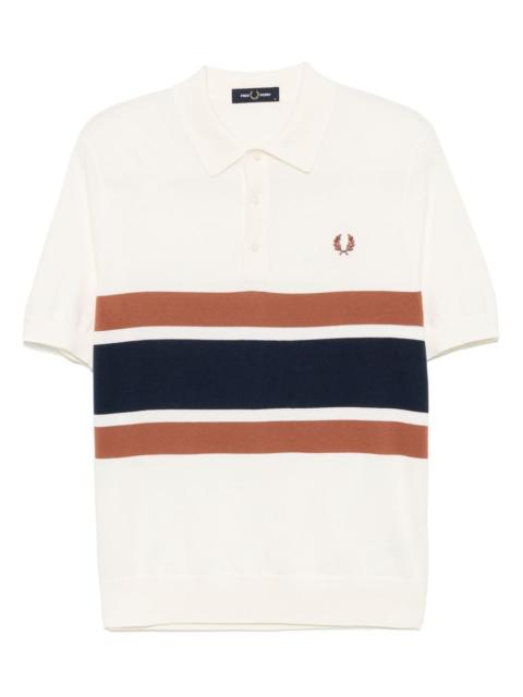 panelled knitted polo shirt