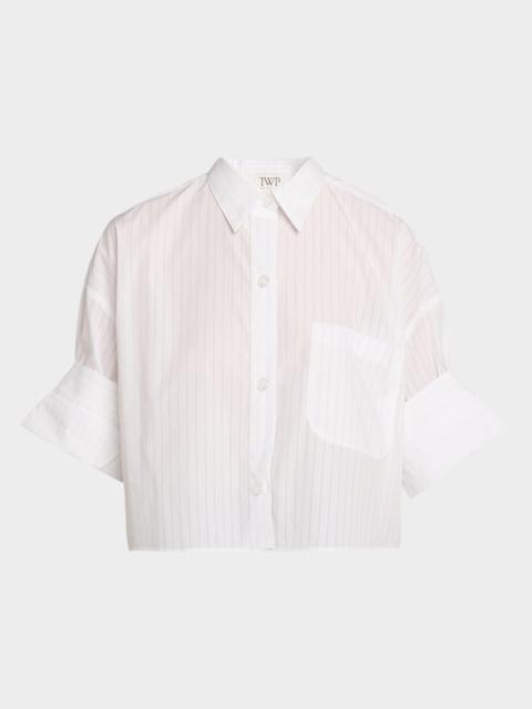 Next Ex Striped Cropped Shirt