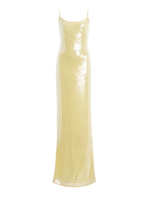 Exclusive Isis Sequined Maxi Dress yellow