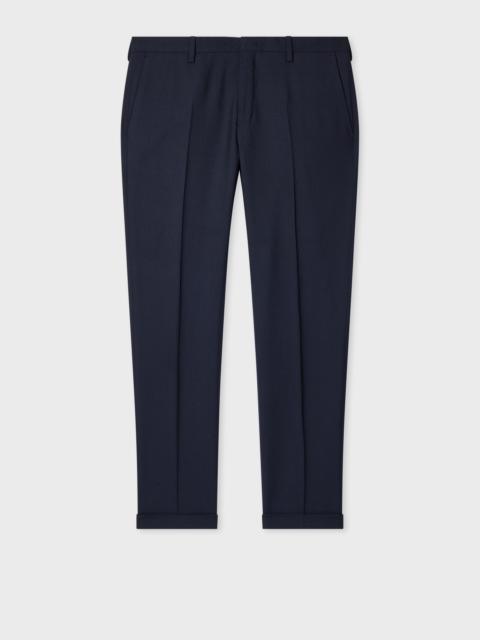 Slim-Fit Navy Two-Ply Merino Wool Trousers
