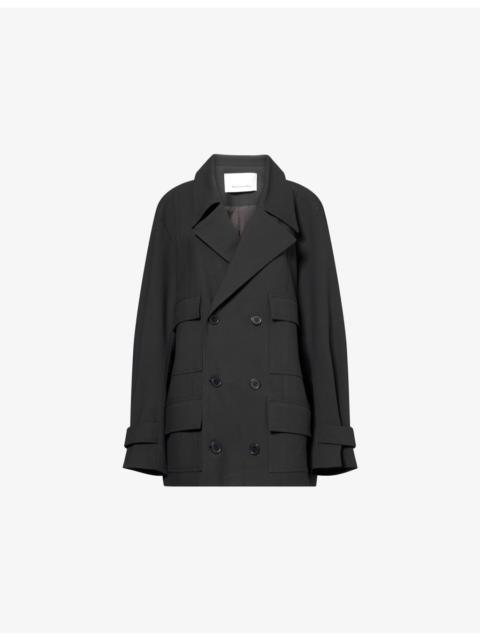 Stanton Trapeze Double-Breasted Stretch-Woven Jacket