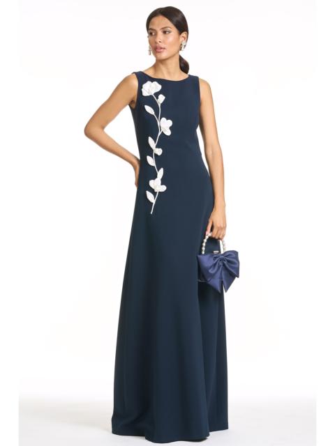 EMBROIDERED DENEE GOWN - MIDNIGHT