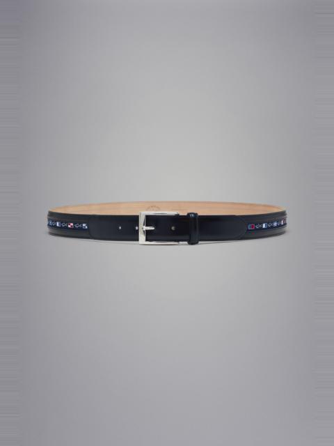 LEATHER BELT WITH NAUTICAL FLAGS RIBBON